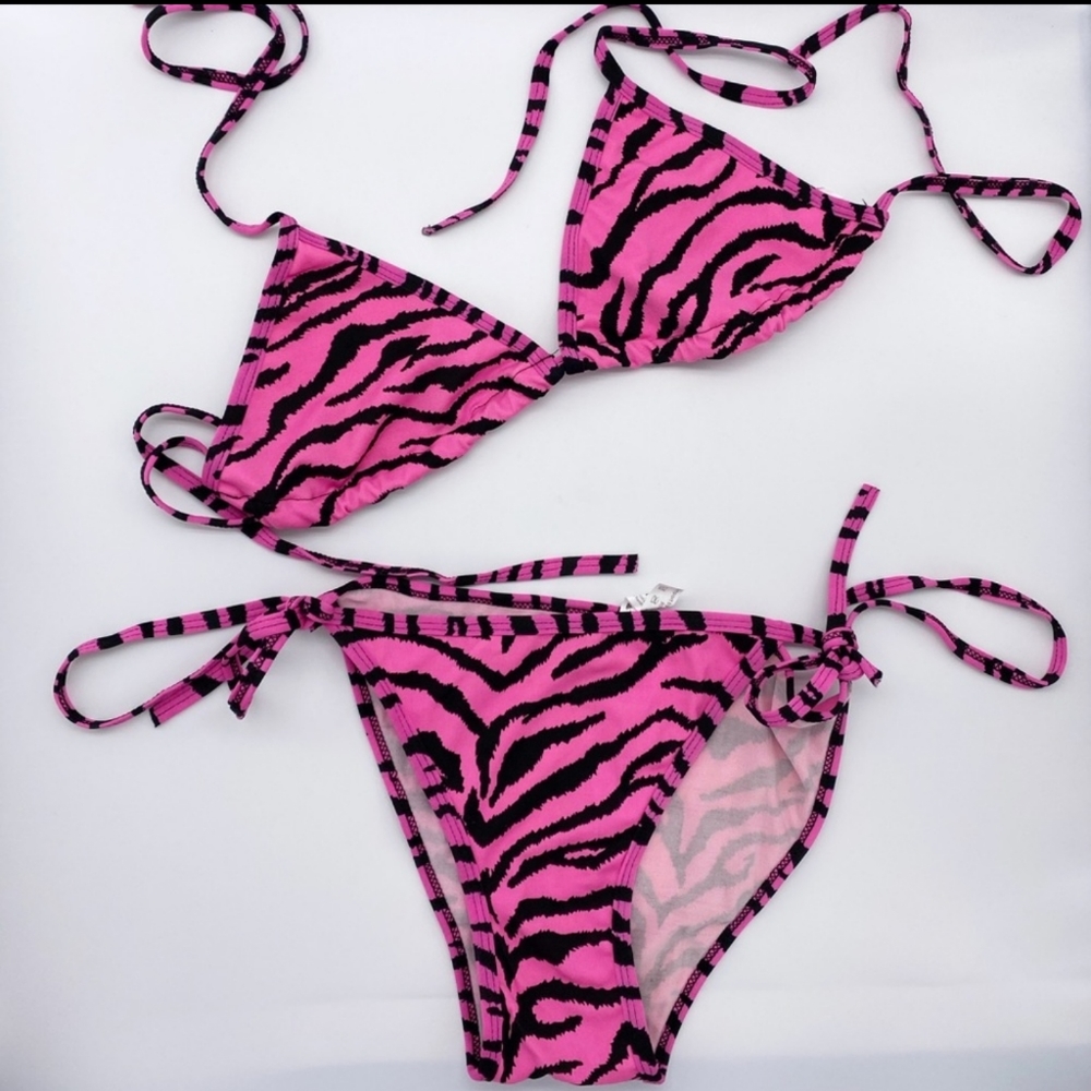 🙋🍍 Classic String Bikini OS Zebra Animal Print